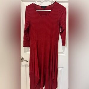 Comfy USA made USA‎ Long Sleeve Striped Red Dress